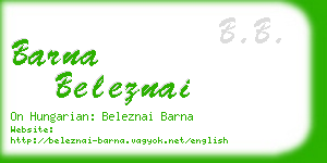 barna beleznai business card